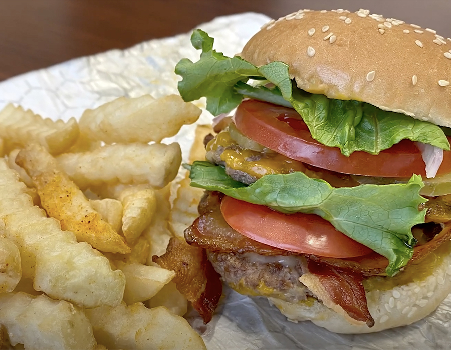 Burger and fries